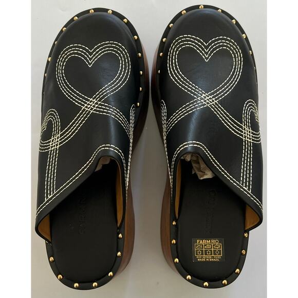 FARM Rio Black Sandals with Brown Platform - Picture 9 of 12